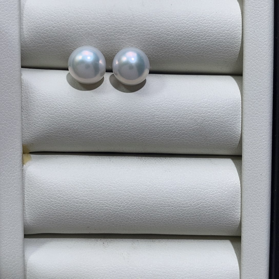 耳饰银S925镶嵌淡水珍珠