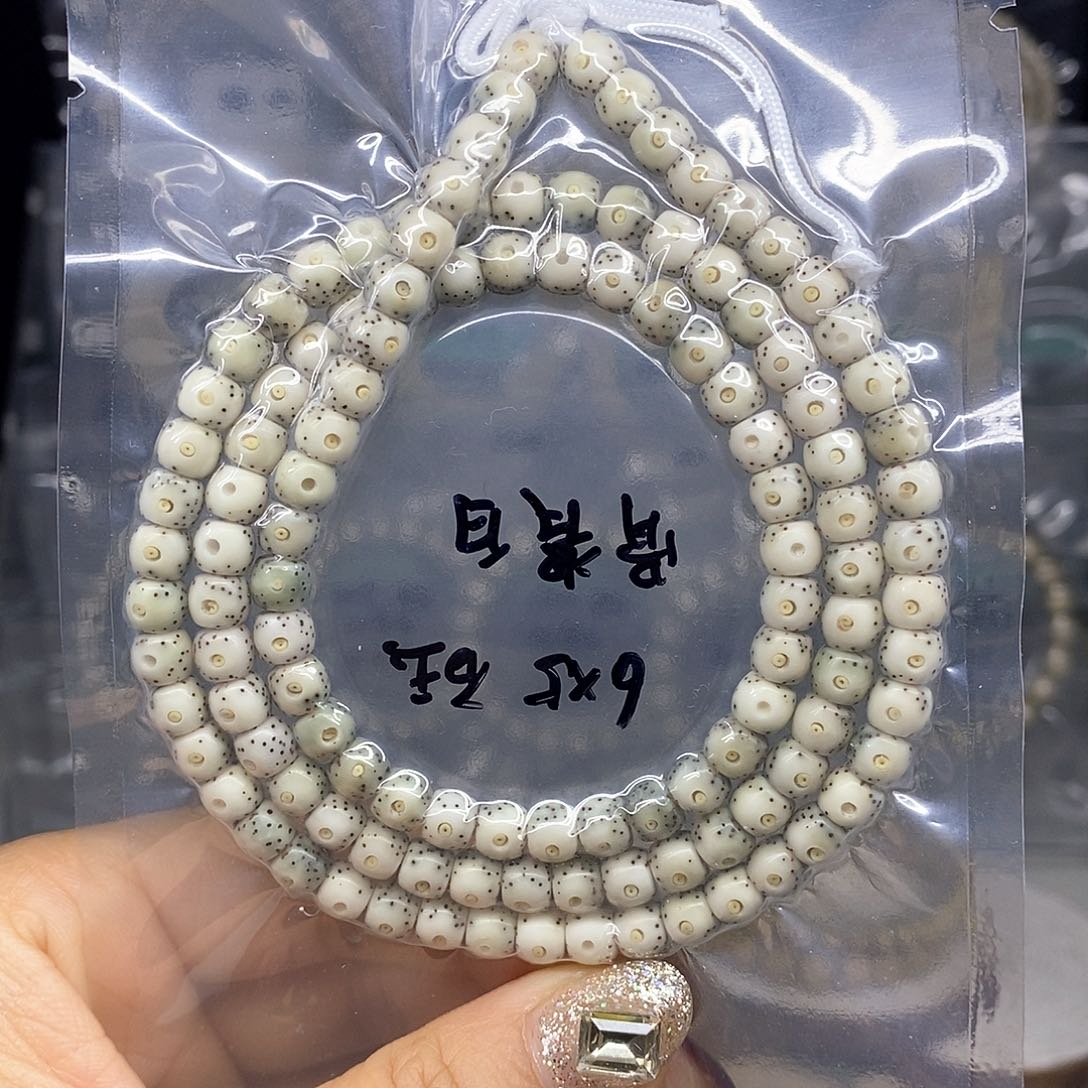 星月菩提手串6*5 石玉骨瓷白
