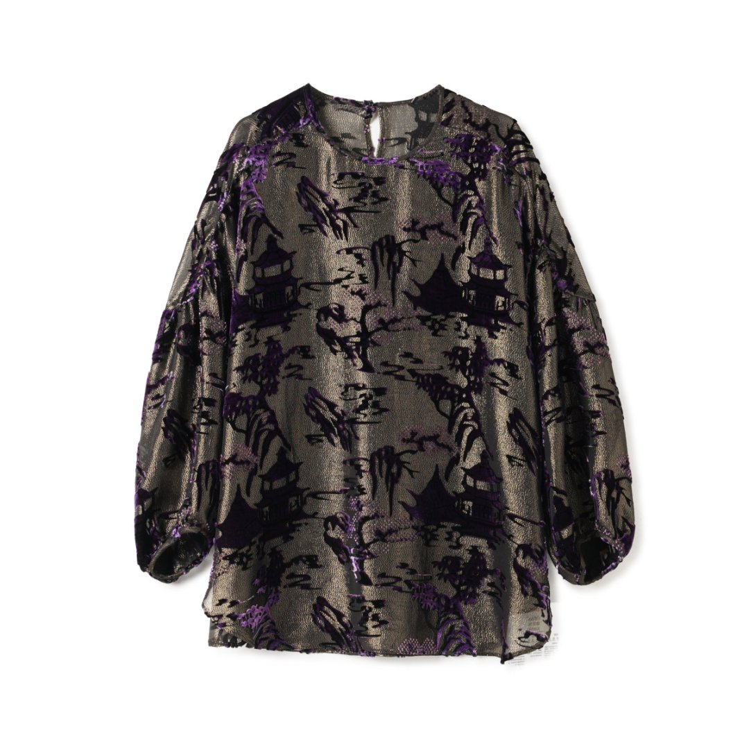 【婷婷玉立】欧非特香云纱年轻洋气时尚圆领上衣LBW25254-Pr