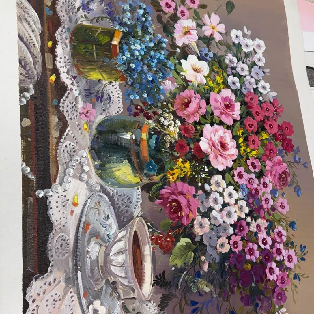 油画油画的时候就