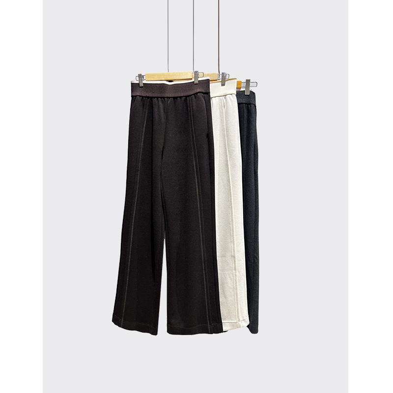 Show Long/舒朗秋冬阔腿裤子针织时尚休闲百搭宽松弹力腰DSJ108