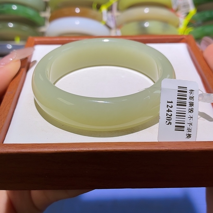 和田玉未镶嵌手镯7号51.5+