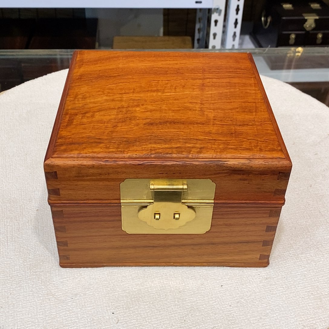 大果紫檀（缅甸花梨）独板收纳盒18/18/12