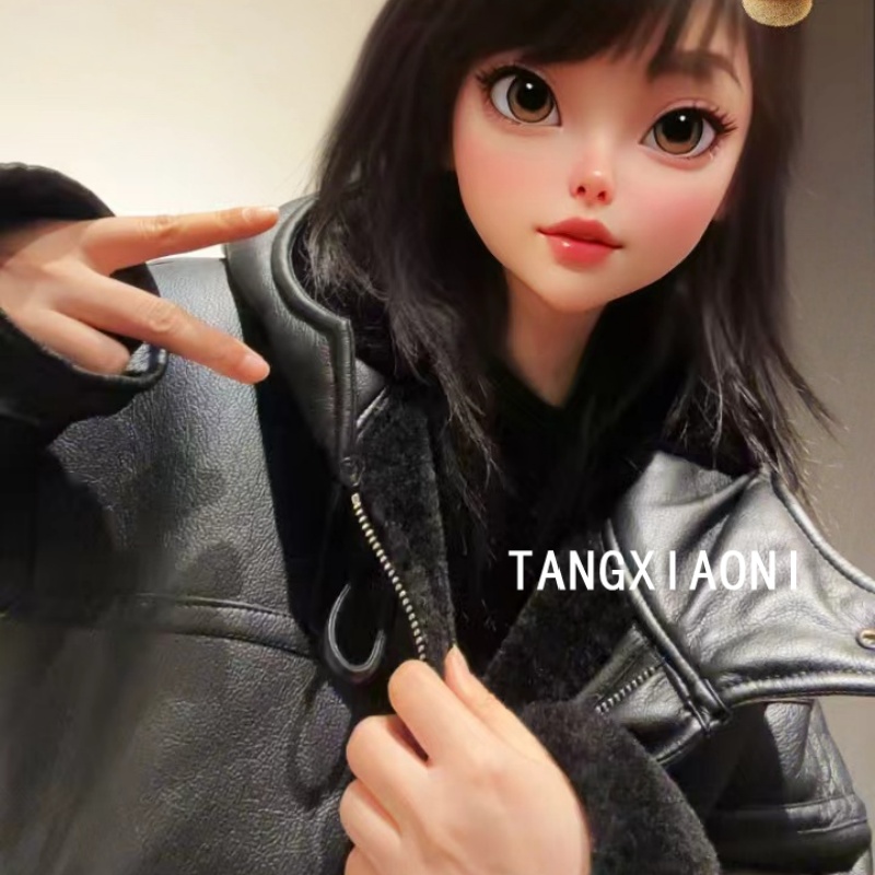 3店 米米自留【黑帽帽】毛毛一体连帽外套潮牌女装