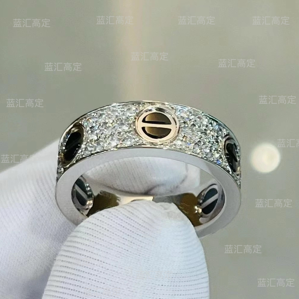 合金戒指 蓝汇高定 满天星黑钉戒指宽版窄版love戒指轻奢时尚欧美