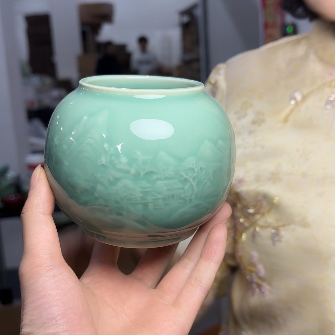 龙泉云间青瓷小米茶器