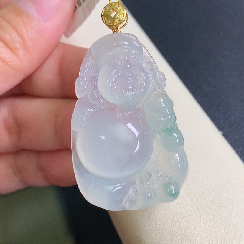 【闪购商品】翡翠颈饰18K金镶嵌财神