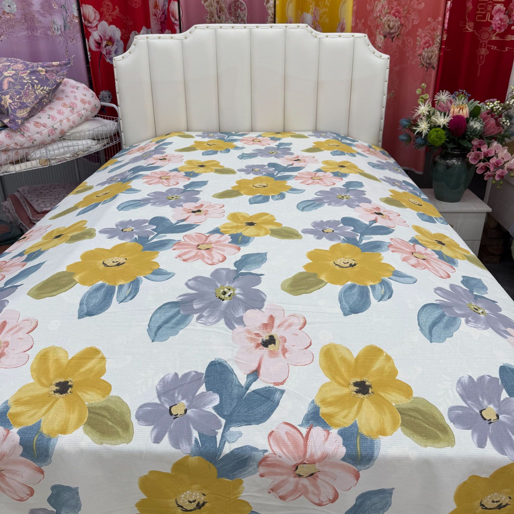 （水墨花田）双人床单 尺寸3.5✖️2.45±5厘米 豪华软竹棉加厚四季款