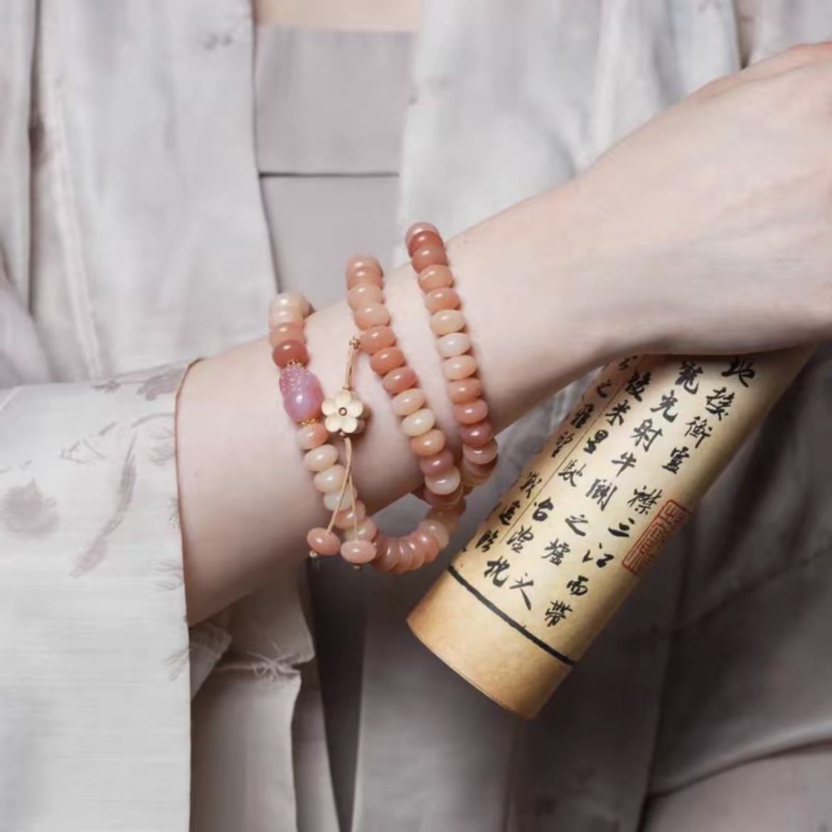 粉语｜蜜桃粉菩提多圈手串 国风菩提文玩（福利款）