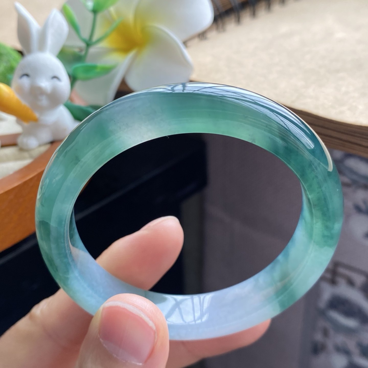 03.27批高货深绿飘花镯2361号51.9-11.3-7.8！天然翡翠手镯