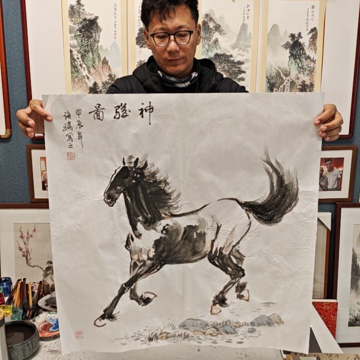 国画贾海瑞老师现场定制