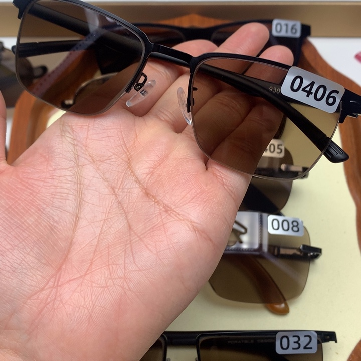 一体款半框茶水晶0406