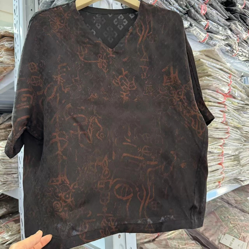 6168 新中式气质女士网红夏季薄款圆领上衣