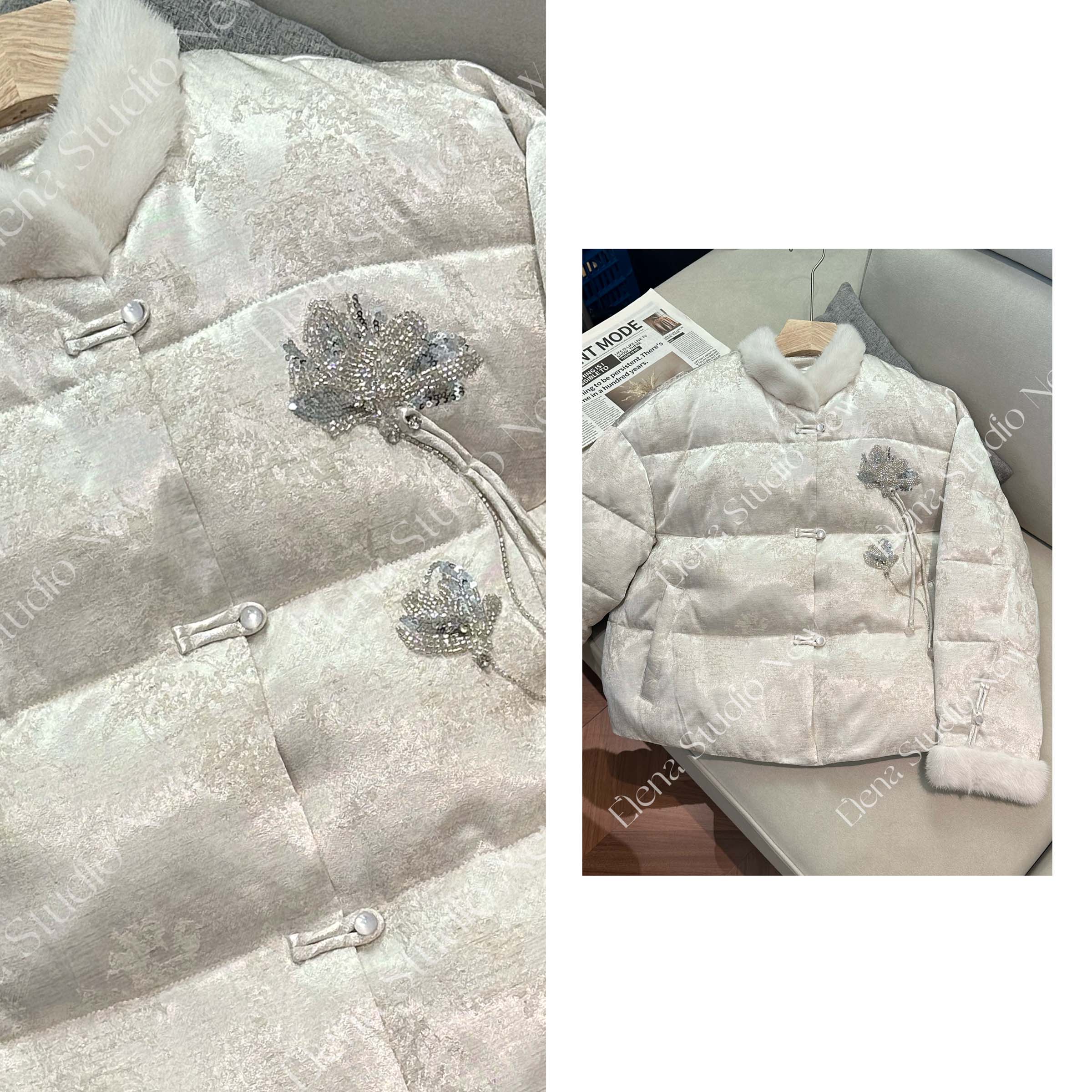 大甜甜【长亭雪】设计感精致国风羽绒服气质温柔百搭鹅绒服