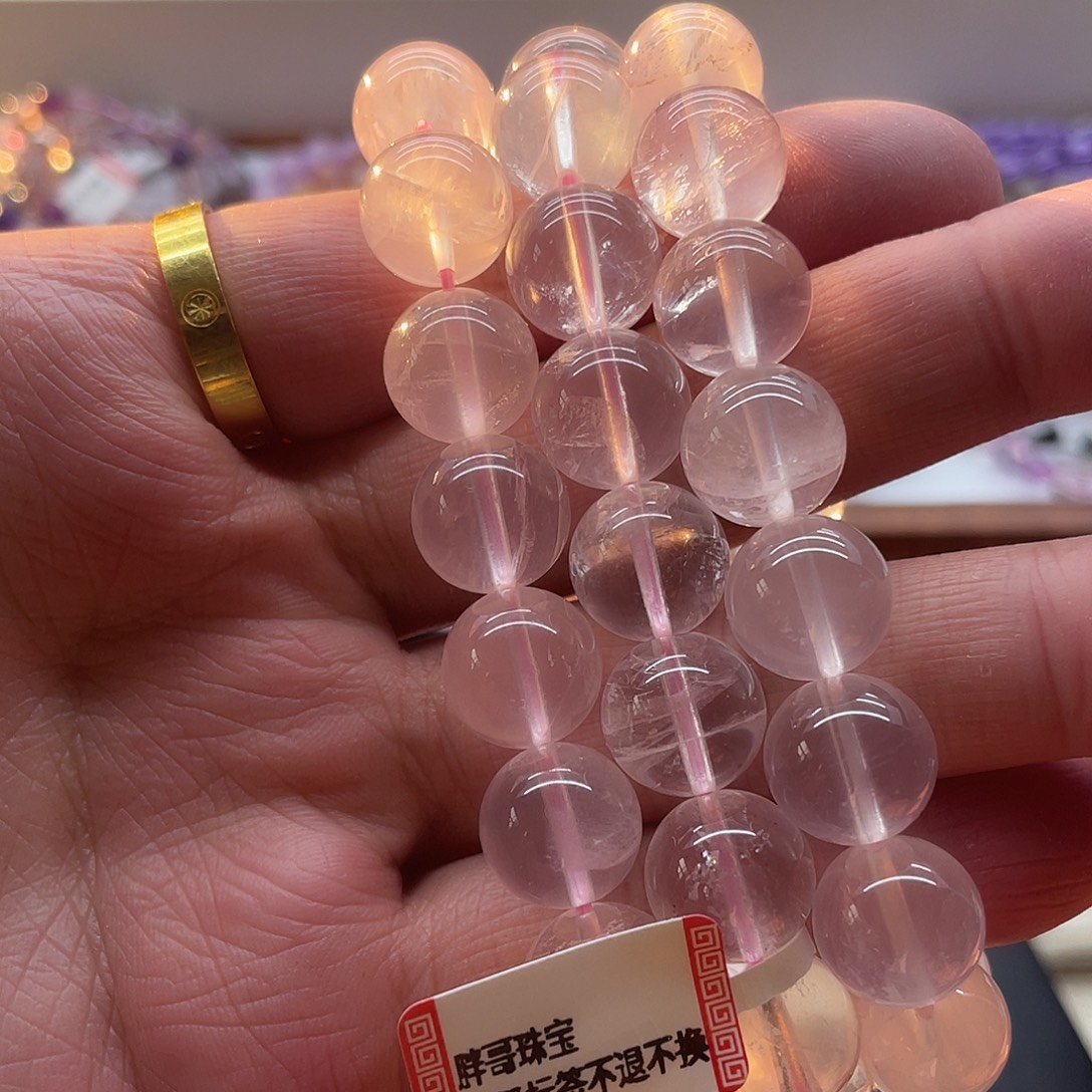 手串水晶未镶嵌13mm粉水晶手串