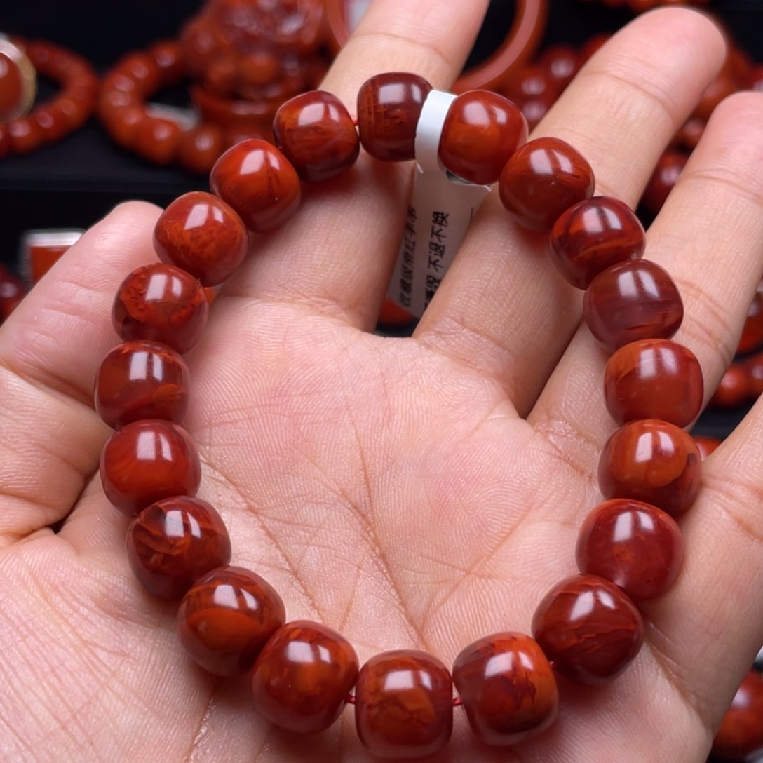 南红玛瑙珠宝奇石未镶嵌单圈11mm