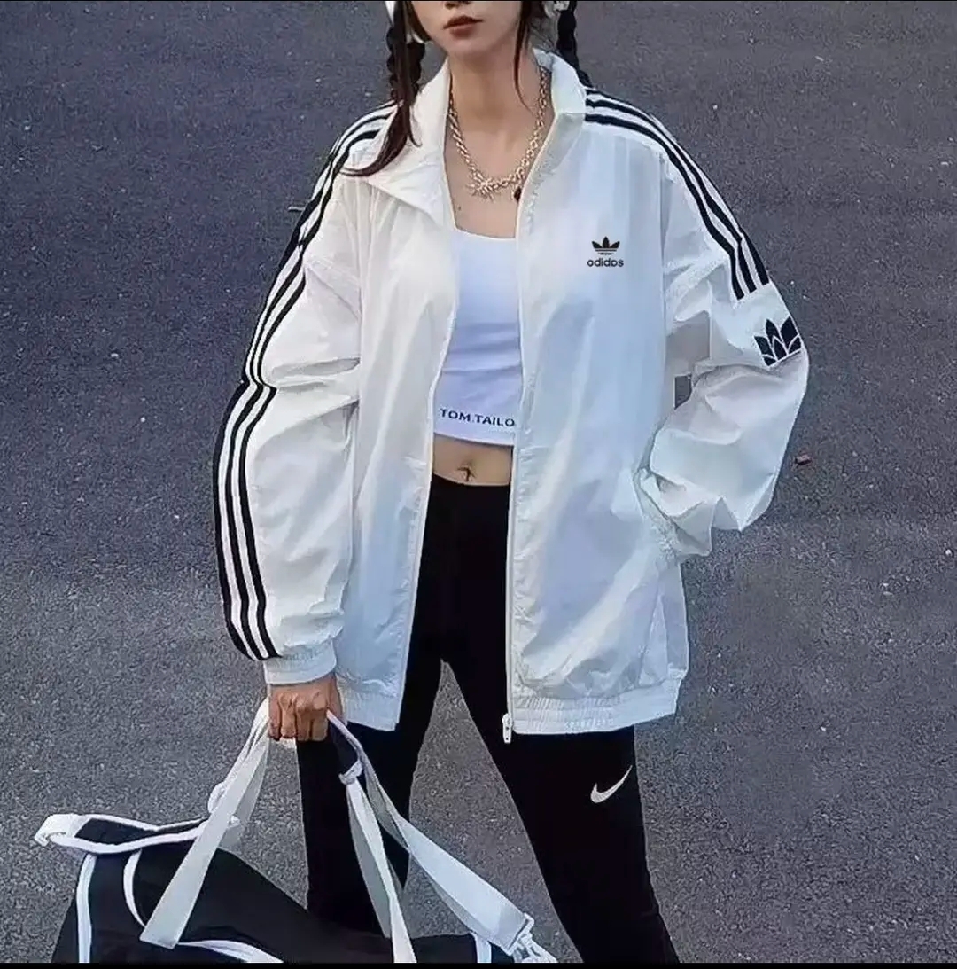 【商场撤柜】春秋款立领夹克男女同款情侣宽松休闲外套莲花刺绣风衣