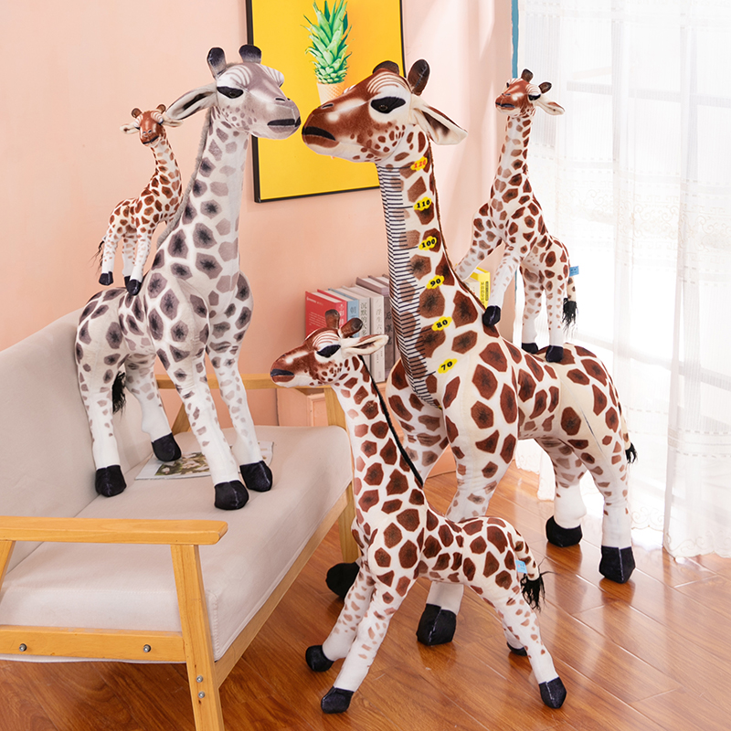 新款仿真软萌长颈鹿小鹿毛绒玩偶梅花鹿温柔玩偶毛绒玩具