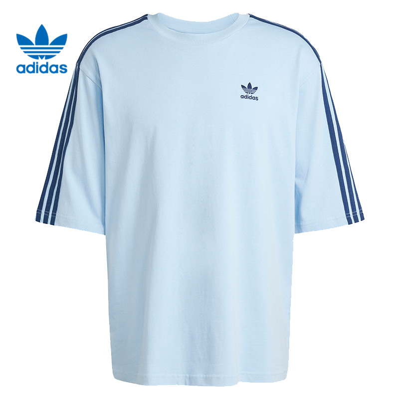 【滔搏联动】Adidas阿迪达斯三叶草男女海军天蓝色明星款短袖JP1056