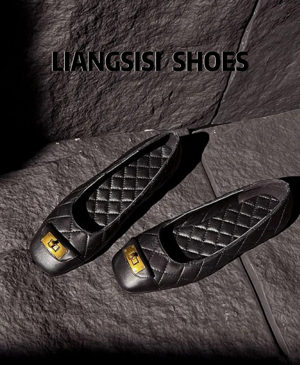 梁思思SHOES【小香风菱格】2025春季新款英伦百搭一脚蹬单鞋-XH116