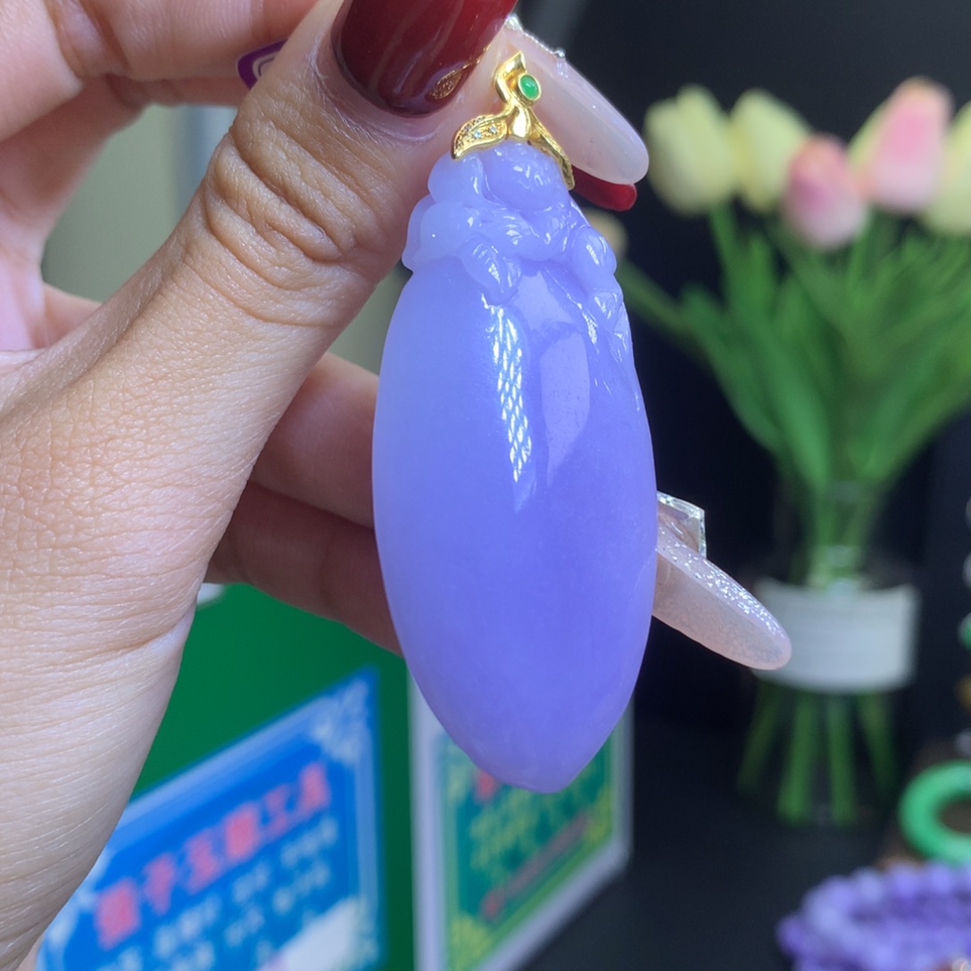 翡翠颈饰18K金镶嵌天然