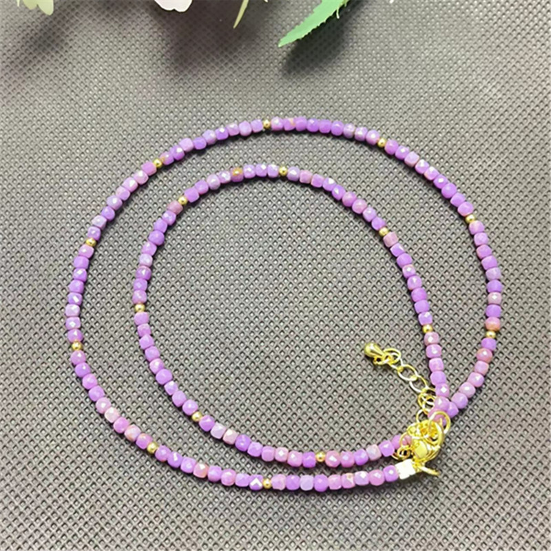 樱花紫刻面3MM项链 S1100 多样性发一