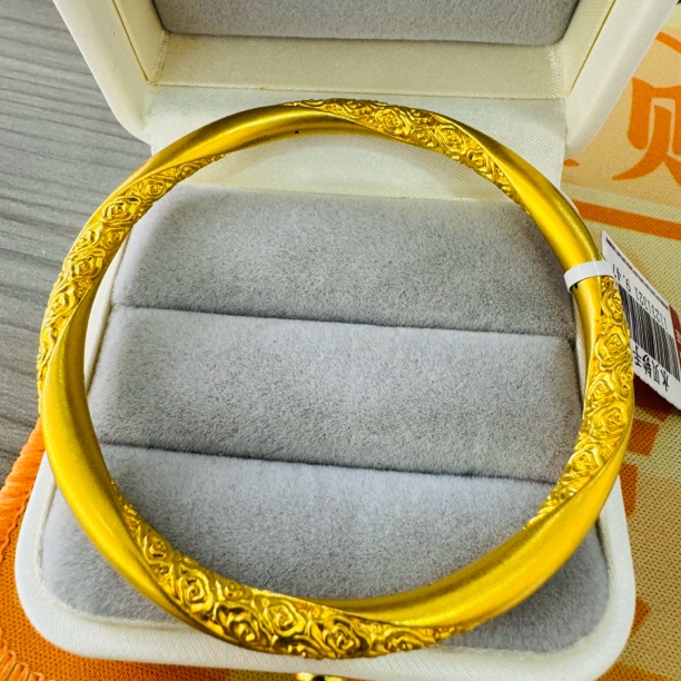 【木木专享】足金999饰品 60#卷草纹手镯 9.47 GP