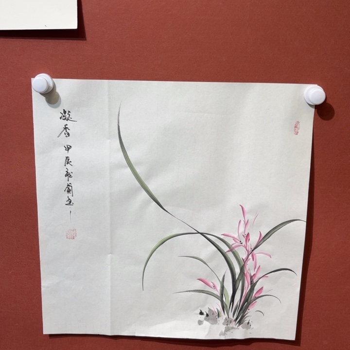 国画听兰花鸟老师