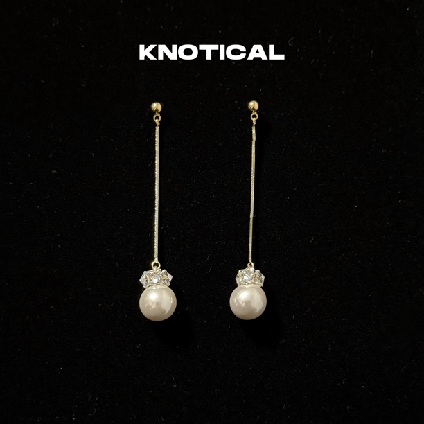 KNOTICAL｜细长珍珠耳坠气质简约长款百搭设计感