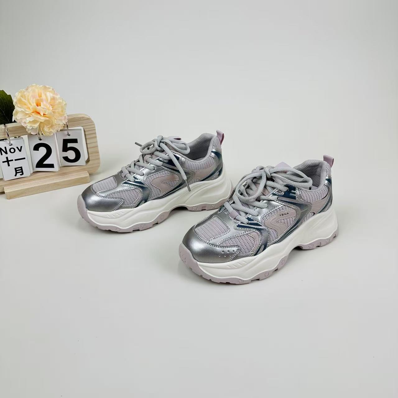 小强家女鞋  透气网面轻便运动老爹鞋（A60-5-2）（1533C46196W-58）