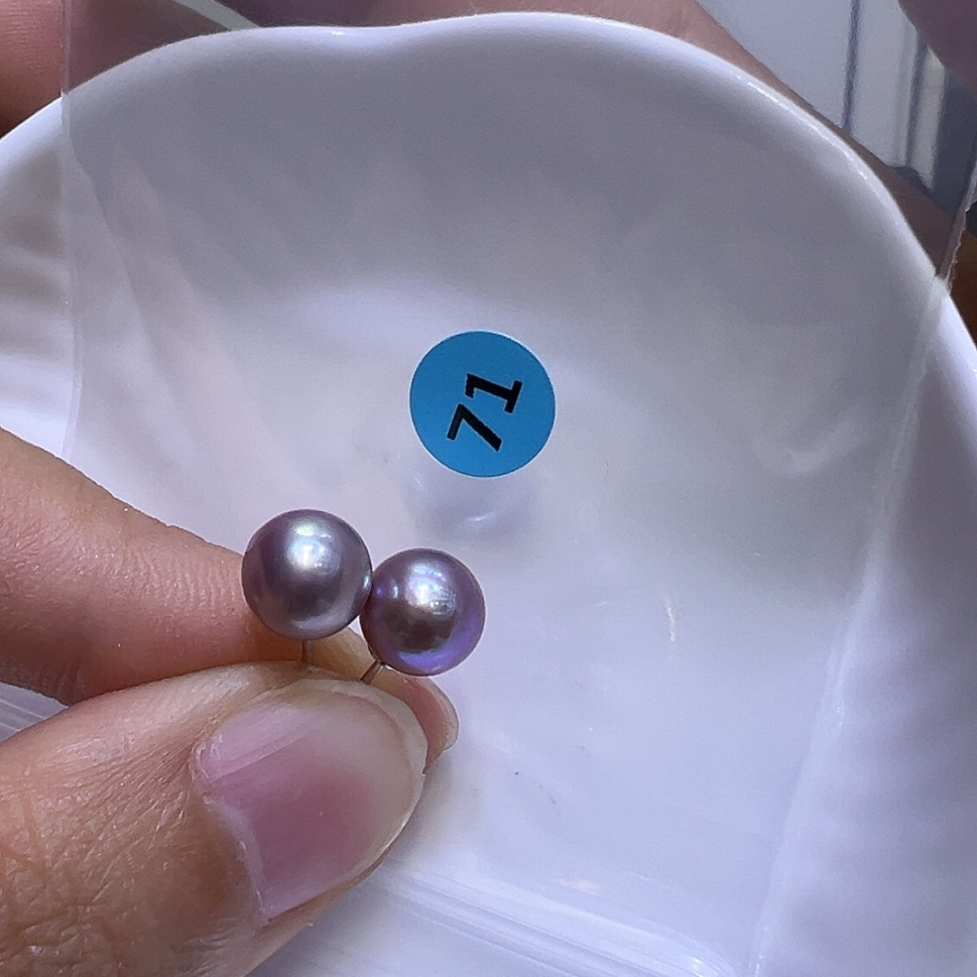 耳饰银S925镶嵌淡水珍珠