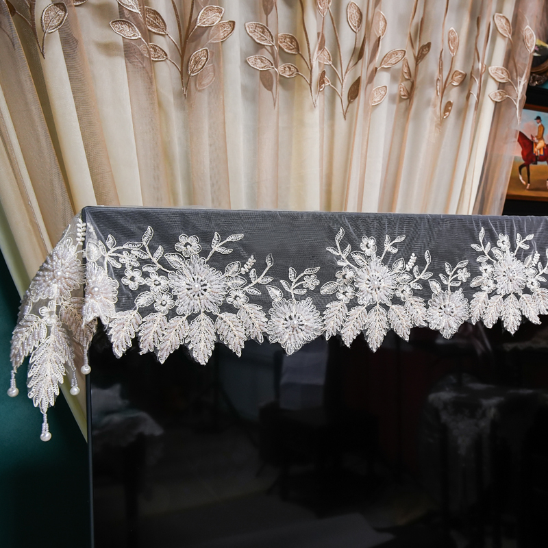 501（40*220cm）钉珠 手工钉珠蕾丝桌旗