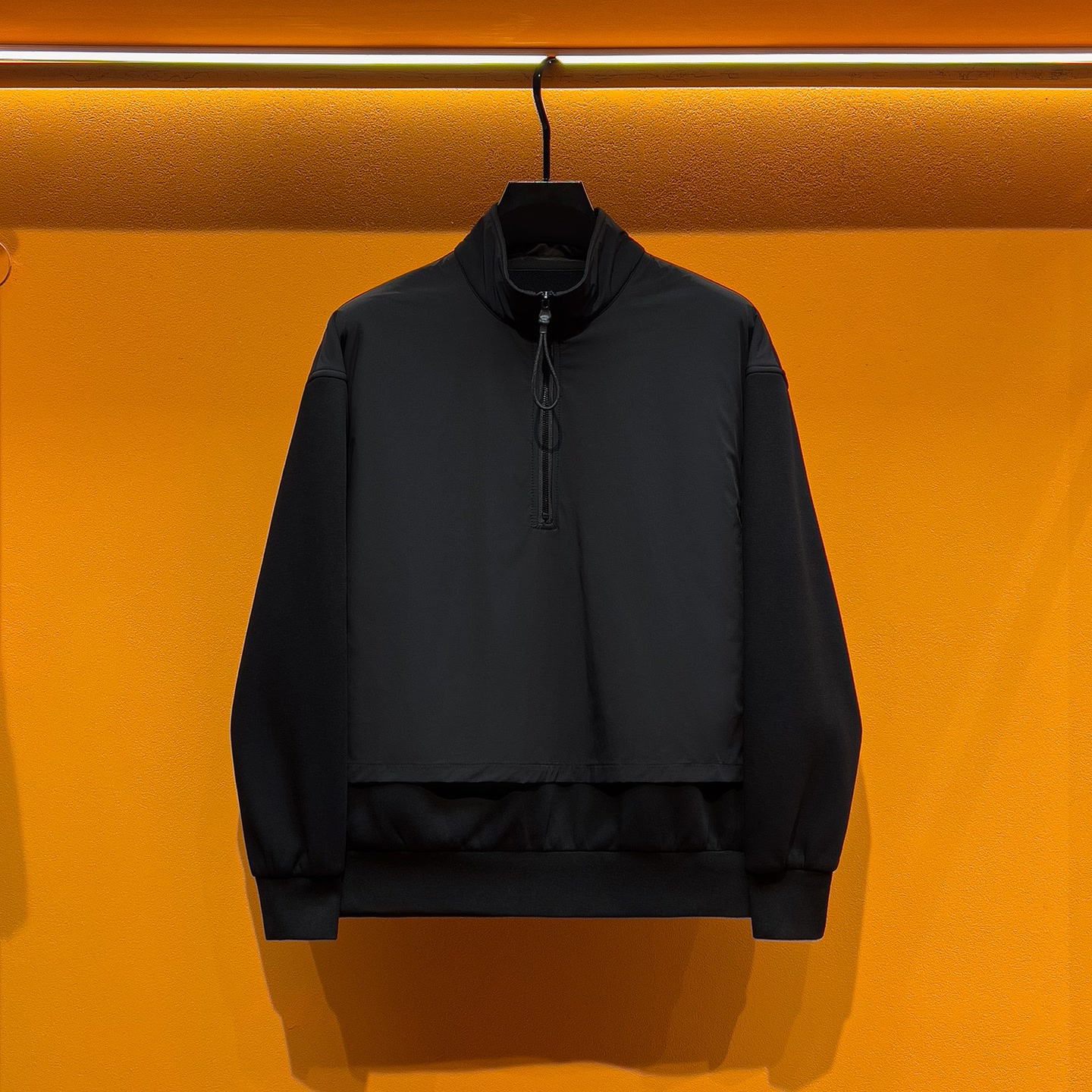 极寒系列加绒加厚假两件卫衣男潮流立领半拉链长袖男圆领外套男