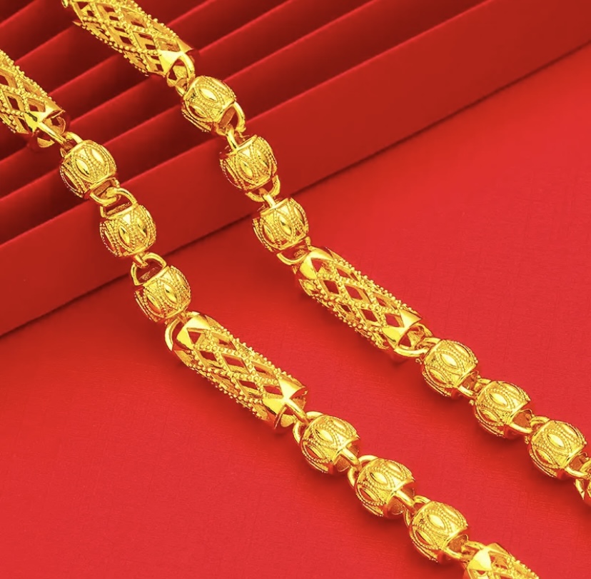 合金项链 【竹节镂空项链】气质潮流经典空心霸气精美男士男款百搭