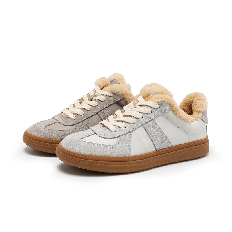 羊皮毛一体德训毛毛鞋22866-4秋冬保暖羊毛女鞋低帮板鞋休闲鞋
