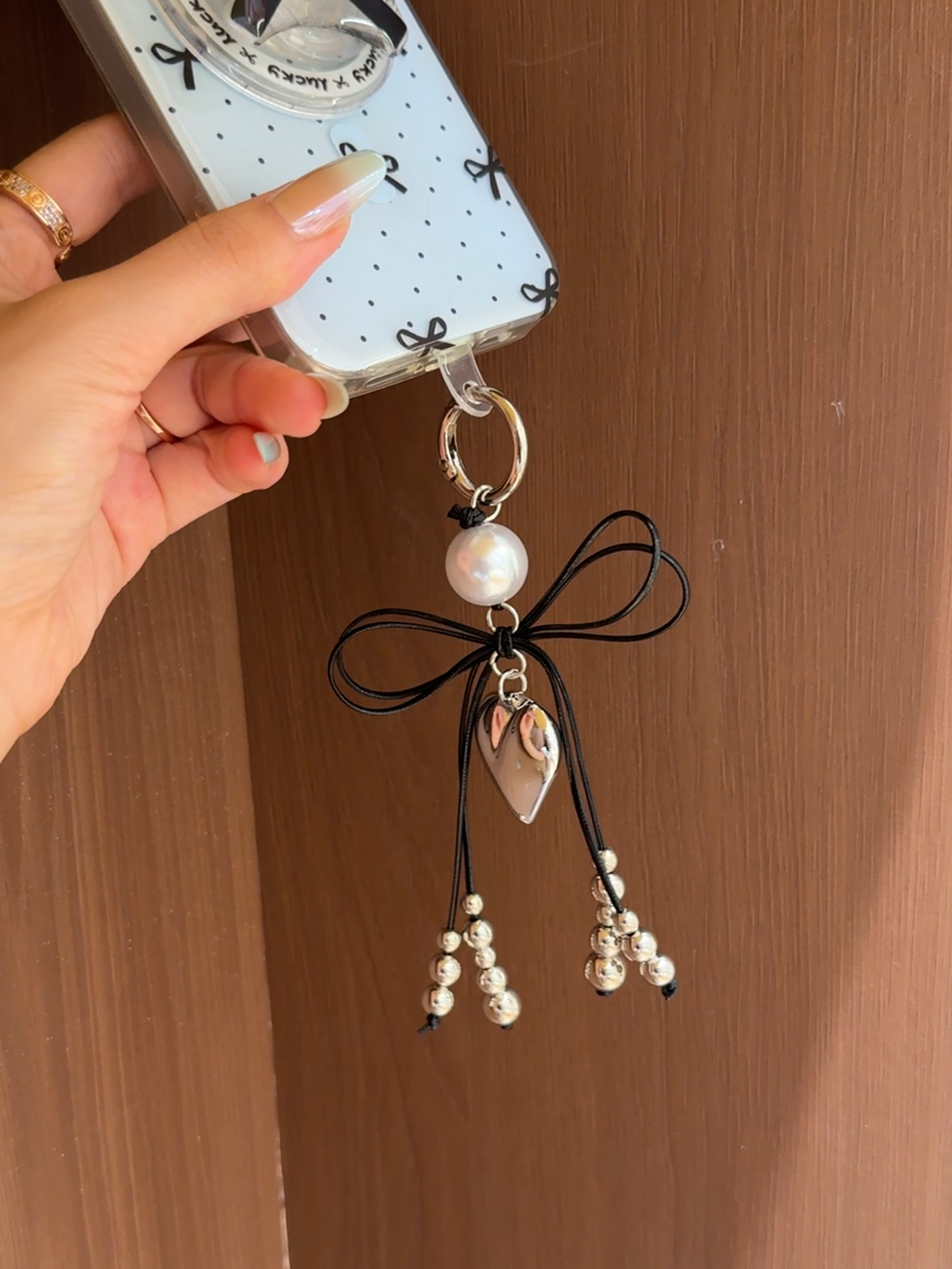 【皮绳蝴蝶结】小香风简约包包挂件书装饰韩系ins手机链手机壳挂件