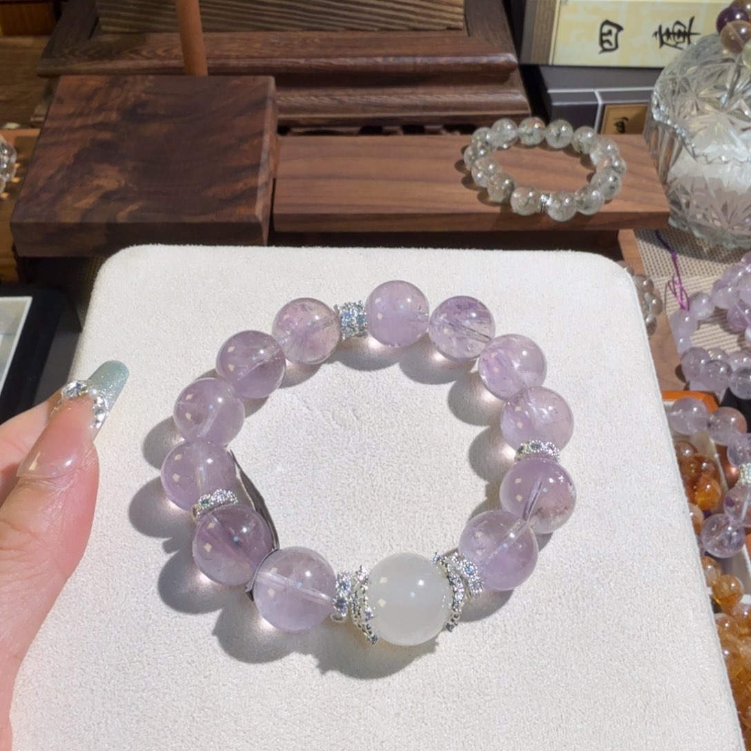 安***丶烟晶手链未镶嵌13➕紫兔毛