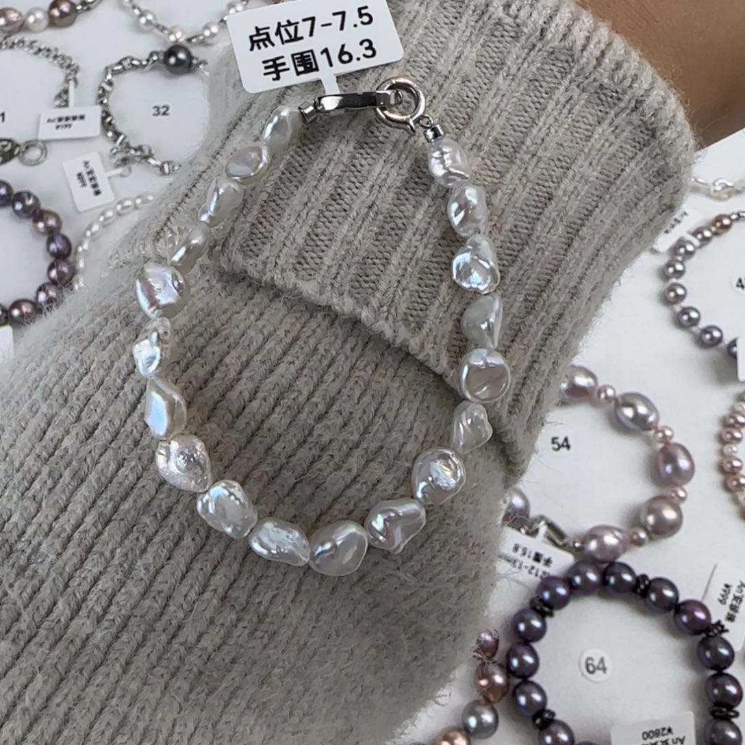 淡水珍珠手链银S925镶嵌