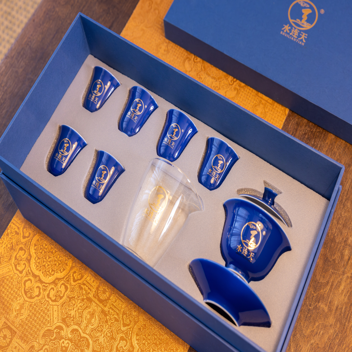 【水连天】盖碗公道杯品茗杯