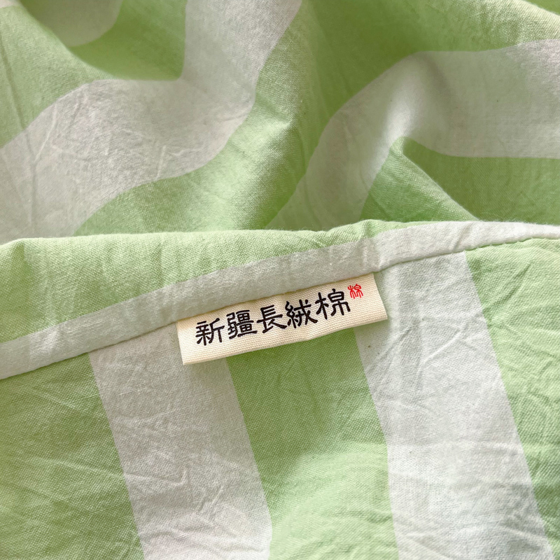 日式100全棉被套单件纯棉被罩水洗棉条纹学生宿舍单人双人150x200