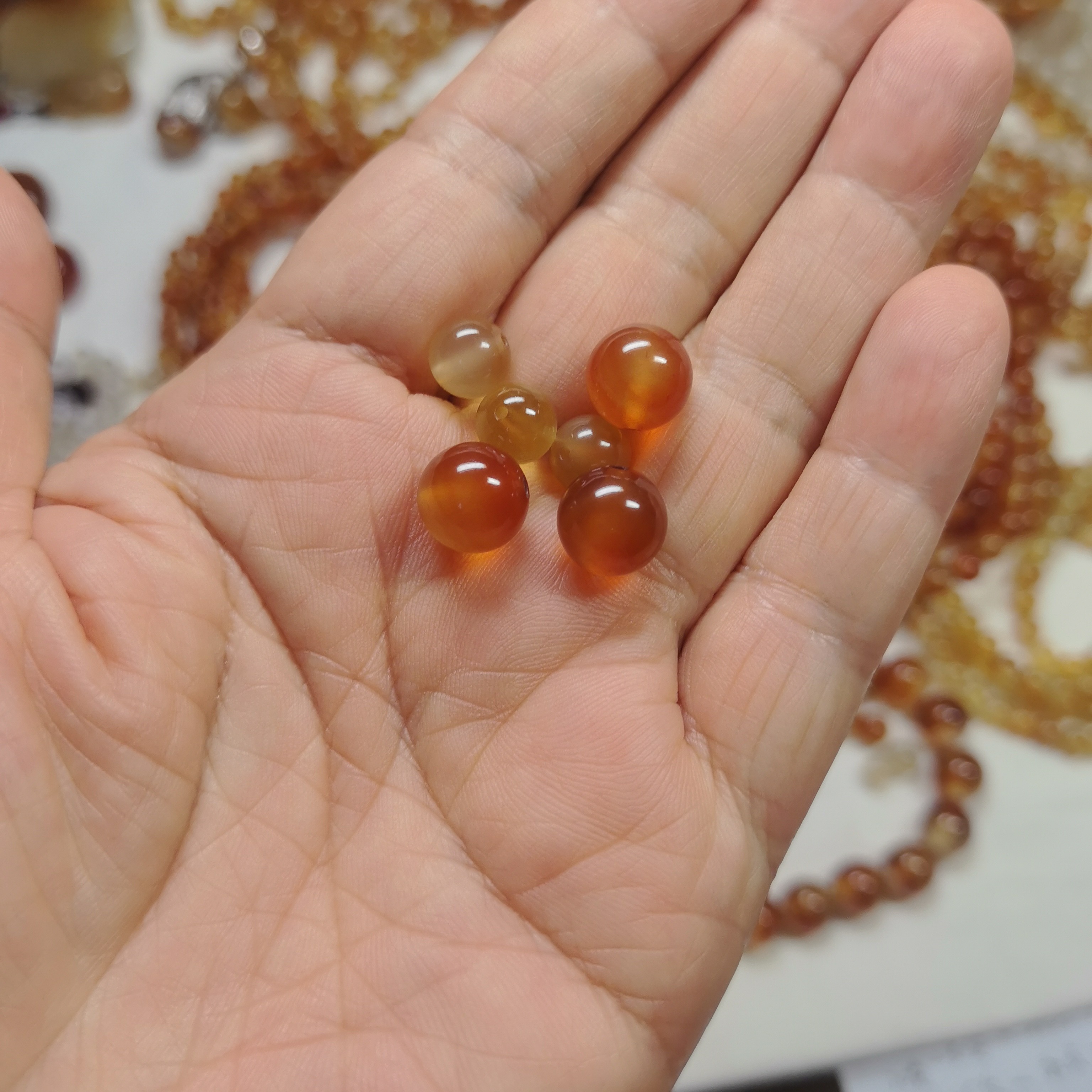 北红天然玛瑙珠子