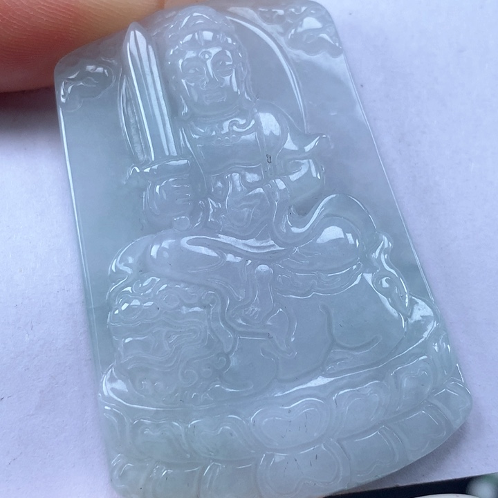 颈饰未镶嵌翡翠文殊菩萨吊坠