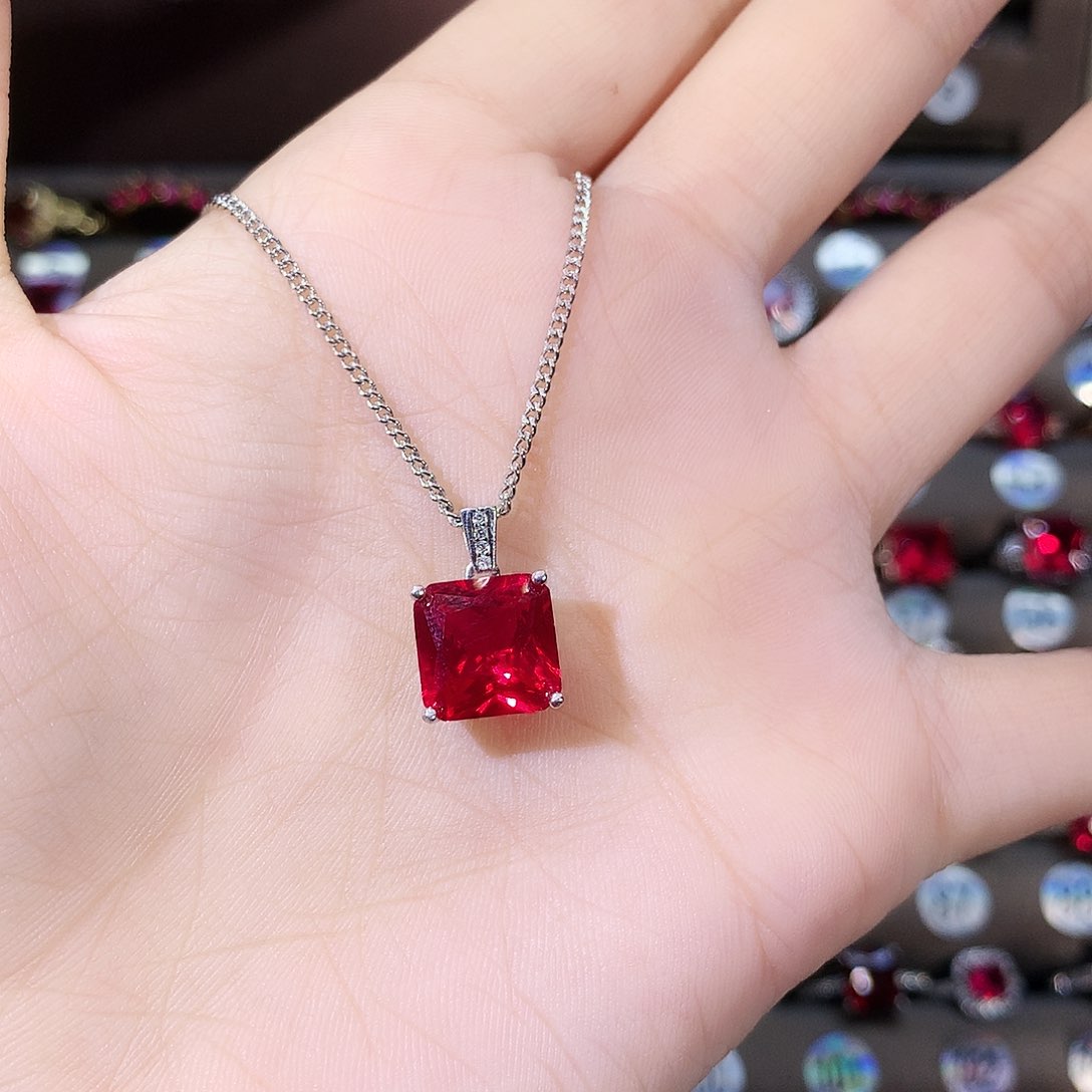 无吊坠925银鸽血红吊坠白