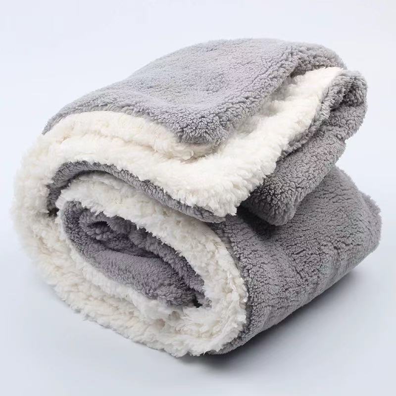 双层羊羔绒加厚加绒毛毯被2*1.5