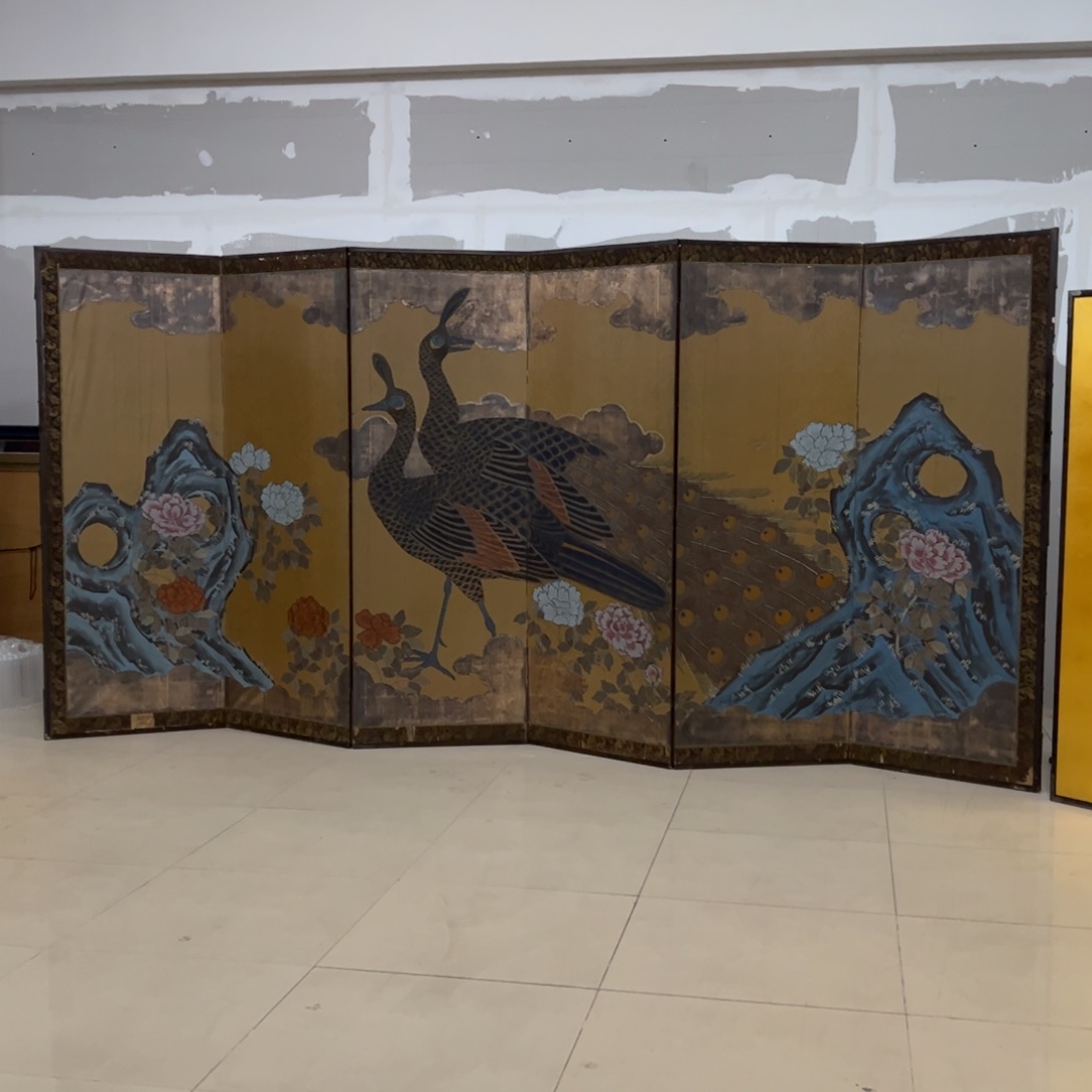 绘画屏风框画茶空间设计