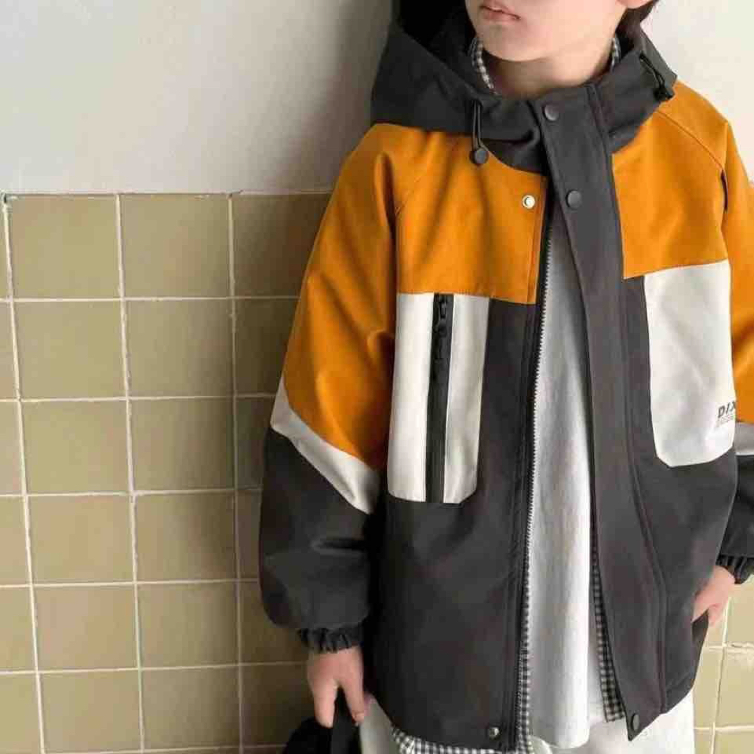 潮泡泡 俩面穿风衣外套男童装休闲风撞色5000MM以下外套连帽