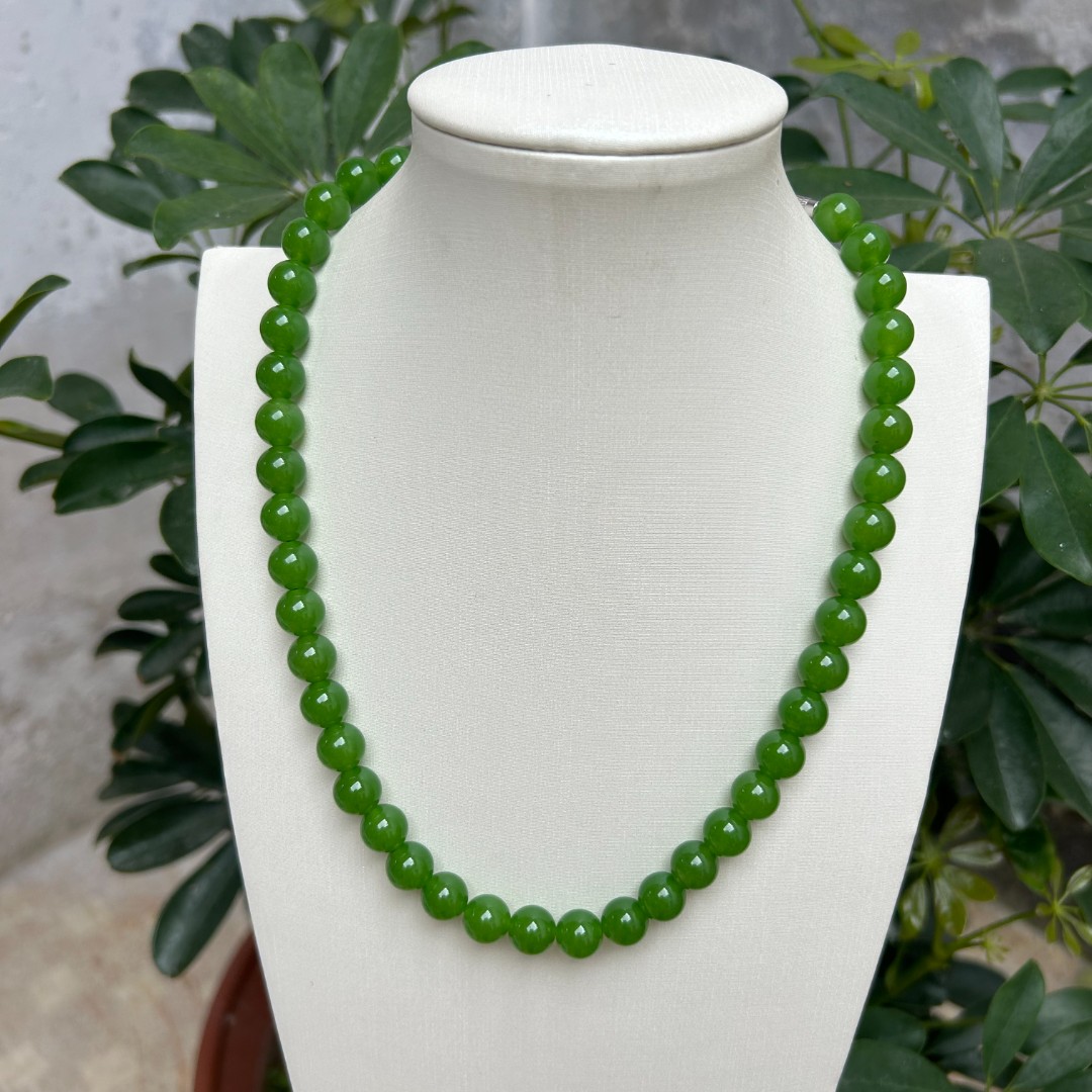 B1108果绿精品单圈10mm妈妈项链国风