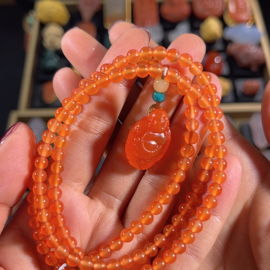 南红玛瑙丽江米珠链未镶嵌