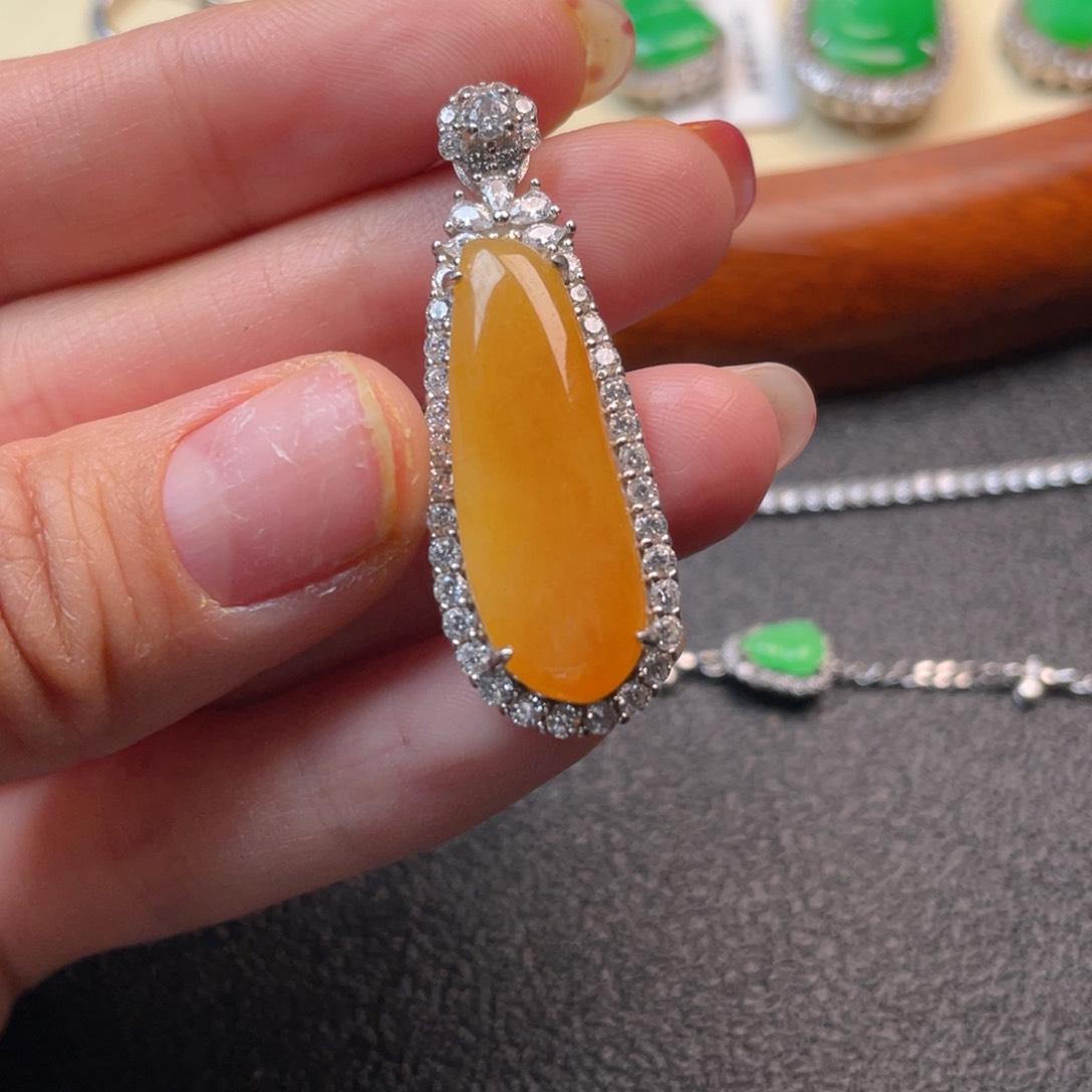 翡翠吊坠(不含链)银S925镶嵌