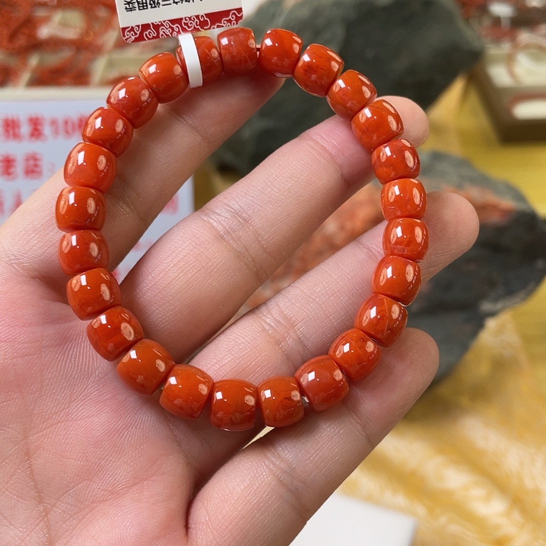 南红玛瑙未镶嵌手链